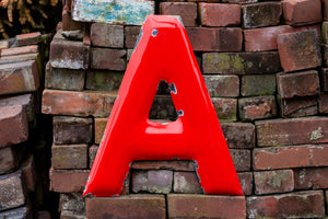 Red Letter A Porcelain Vintage Wall Hanging Decor Initials Name Letter - Eagle's Eye Finds