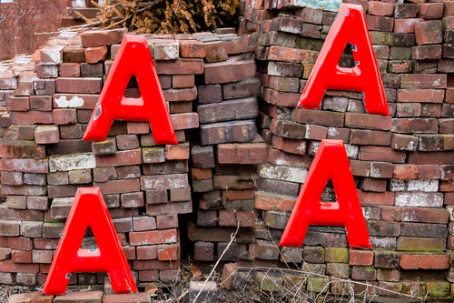 Red Letter A Porcelain Vintage Wall Hanging Decor Initials Name Letter - Eagle's Eye Finds