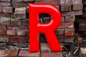 Red Letter R Porcelain Vintage Wall Hanging Decor Initials Name Letter - Eagle's Eye Finds