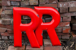 Red Letter R Porcelain Vintage Wall Hanging Decor Initials Name Letter - Eagle's Eye Finds