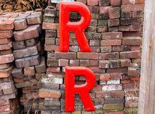 Load image into Gallery viewer, Red Letter R Porcelain Vintage Wall Hanging Decor Initials Name Letter - Eagle&#39;s Eye Finds
