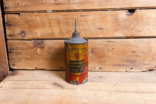 Boyer's Sulphurized Cutting Oil Vintage Oil Can - Eagle's Eye Finds