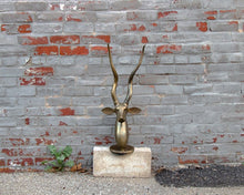 Load image into Gallery viewer, Brass Impala Head Bust Vintage Large Brass Antelope Animal Decor - Eagle&#39;s Eye Finds
