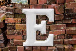 White Letter E Porcelain Vintage Wall Hanging Decor Initials Name Letter - Eagle's Eye Finds