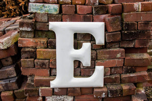 White Letter E Porcelain Vintage Wall Hanging Decor Initials Name Letter - Eagle's Eye Finds