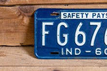 Load image into Gallery viewer, Indiana 1960 Safety Pays License Plate Vintage Wall Hanging Decor - Eagle&#39;s Eye Finds
