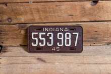 Load image into Gallery viewer, Indiana 1945 License Plate Vintage Wall Hanging Decor - Eagle&#39;s Eye Finds
