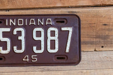 Load image into Gallery viewer, Indiana 1945 License Plate Vintage Wall Hanging Decor - Eagle&#39;s Eye Finds
