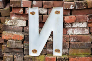 Large Red Letter N Porcelain Vintage Wall Hanging Decor Initials Name Letter - Eagle's Eye Finds