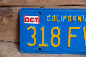California Mid-Century Blue License Plate Vintage Wall Hanging Decor - Eagle's Eye Finds