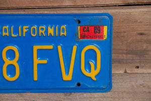 California Mid-Century Blue License Plate Vintage Wall Hanging Decor - Eagle's Eye Finds