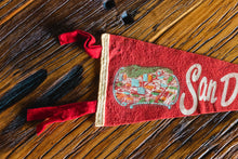 Load image into Gallery viewer, San Diego California Red Felt Pennant Vintage Wall Decor - Eagle&#39;s Eye Finds
