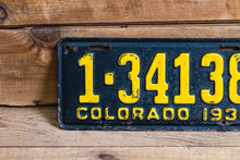 Load image into Gallery viewer, Colorado 1934 License Plate Vintage Wall Hanging Decor Denver County - Eagle&#39;s Eye Finds

