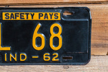 Load image into Gallery viewer, Al 68 Indiana 1962 License Plate Vintage Wall Hanging Decor - Eagle&#39;s Eye Finds
