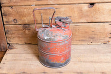 Load image into Gallery viewer, Justrite Mfg Gas Can with Safety Spout Vintage Gas and Oil Underwriter&#39;s Laboratories - Eagle&#39;s Eye Finds

