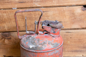Justrite Mfg Gas Can with Safety Spout Vintage Gas and Oil Underwriter's Laboratories - Eagle's Eye Finds