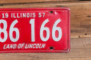 Illinois 1957 Land of Lincoln License Plate Vintage Wall Hanging Decor - Eagle's Eye Finds