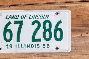 Illinois 1956 Land of Lincoln License Plate Vintage Wall Hanging Decor - Eagle's Eye Finds