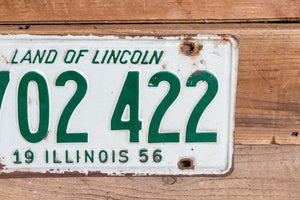 Illinois 1956 Land of Lincoln License Plate Vintage Wall Hanging Decor - Eagle's Eye Finds