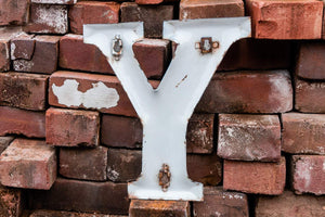 White Letter Y Porcelain Vintage Wall Hanging Decor Initials Name Letter - Eagle's Eye Finds