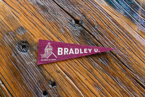 Bradley University Maroon Mini Felt Pennant Vintage College Decor - Eagle's Eye Finds