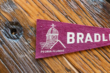 Load image into Gallery viewer, Bradley University Maroon Mini Felt Pennant Vintage College Decor - Eagle&#39;s Eye Finds
