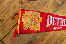 Load image into Gallery viewer, Detroit Lakes Minnesota American Indian Felt Pennant Vintage Wall Decor - Eagle&#39;s Eye Finds

