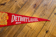 Load image into Gallery viewer, Detroit Lakes Minnesota American Indian Felt Pennant Vintage Wall Decor - Eagle&#39;s Eye Finds
