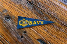 Load image into Gallery viewer, Navy Naval Academy Blue Mini Felt Pennant Vintage College Decor - Eagle&#39;s Eye Finds
