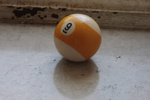 Load image into Gallery viewer, Lucky Number 9 Orange Striped Vintage Billiard Pool Ball - Eagle&#39;s Eye Finds
