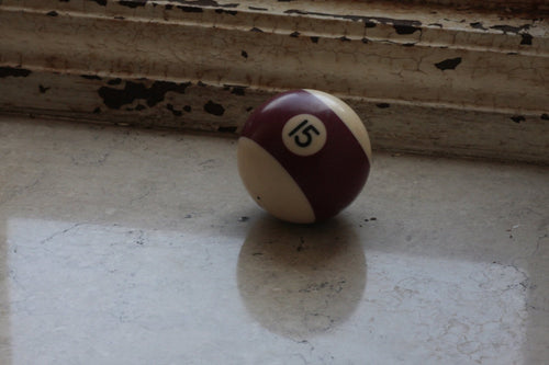 Lucky Number 15 Maroon Vintage Billiard Pool Ball - Eagle's Eye Finds