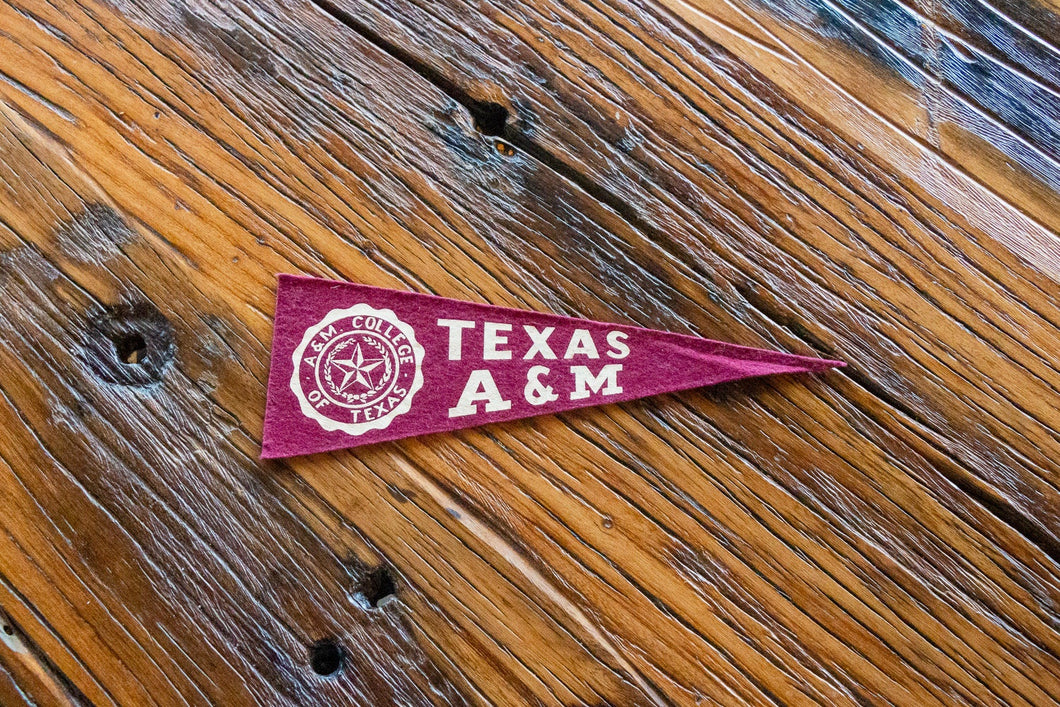 Texas A&M University Mini Felt Pennant Vintage College Decor - Eagle's Eye Finds