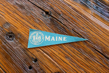Load image into Gallery viewer, University of Maine Blue Mini Felt Pennant Vintage College Decor - Eagle&#39;s Eye Finds
