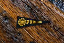 Load image into Gallery viewer, Purdue University Black Felt Pennant Vintage Dorm Decor - Eagle&#39;s Eye Finds
