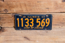 Load image into Gallery viewer, Illinois 1955 Land of Lincoln License Plate Vintage Wall Hanging Decor - Eagle&#39;s Eye Finds
