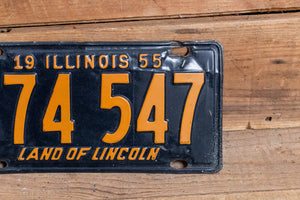 Illinois 1955 Land of Lincoln License Plate Vintage Wall Hanging Decor - Eagle's Eye Finds