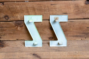 Metal Letter Z Service Station Sign Vintage Chippy Wall Decor Initial ZZ Vintage Chippy Marquee - Eagle's Eye Finds