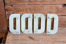 Load image into Gallery viewer, Metal Letter D Service Station Sign Vintage Chippy Wall Decor Initial DD DDD Vintage Chippy Marquee - Eagle&#39;s Eye Finds
