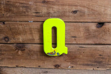 Load image into Gallery viewer, Metal Letter Q Service Station Sign Vintage Chippy Wall Decor Initial Vintage Chippy Marquee - Eagle&#39;s Eye Finds
