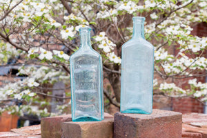 Hood's Sarsaparilla Vintage Aqua Apothecary Bottles from Lowell Massachusetts - Eagle's Eye Finds