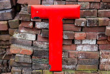 Load image into Gallery viewer, Red Letter T Porcelain Vintage Wall Hanging Decor Initials Name Letter - Eagle&#39;s Eye Finds
