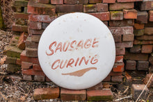Load image into Gallery viewer, Sausage Curing and Coca-Cola Button Sign Vintage Tin Soda Advertising Wall Decor - Eagle&#39;s Eye Finds
