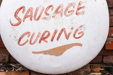 Load image into Gallery viewer, Sausage Curing and Coca-Cola Button Sign Vintage Tin Soda Advertising Wall Decor - Eagle&#39;s Eye Finds
