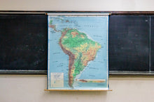 Load image into Gallery viewer, South America Pull Down Map Vintage Wall Hanging Decor - Eagle&#39;s Eye Finds
