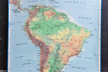 Load image into Gallery viewer, South America Pull Down Map Vintage Wall Hanging Decor - Eagle&#39;s Eye Finds

