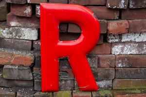 Red Letter R Porcelain Vintage Wall Hanging Decor Initials Name Letter - Eagle's Eye Finds