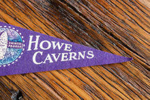 Load image into Gallery viewer, Howe Caverns Purple Felt Pennant Vintage Caving Decor - Eagle&#39;s Eye Finds
