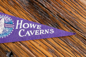 Howe Caverns Purple Felt Pennant Vintage Caving Decor - Eagle's Eye Finds