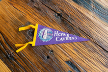 Load image into Gallery viewer, Howe Caverns Purple Felt Pennant Vintage Caving Decor - Eagle&#39;s Eye Finds
