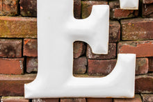 Load image into Gallery viewer, White Letter E Porcelain Vintage Wall Hanging Decor Initials Name Letter - Eagle&#39;s Eye Finds
